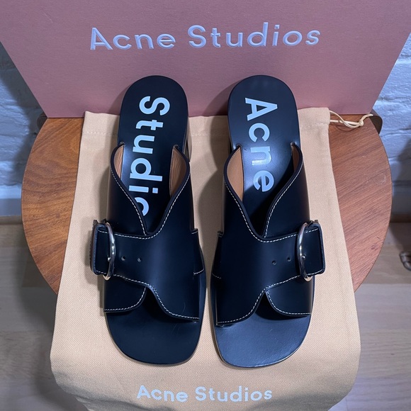 New, never worn! Black leather Acne Studios Vikki Heels EU38 from La Garconne - Picture 2 of 12